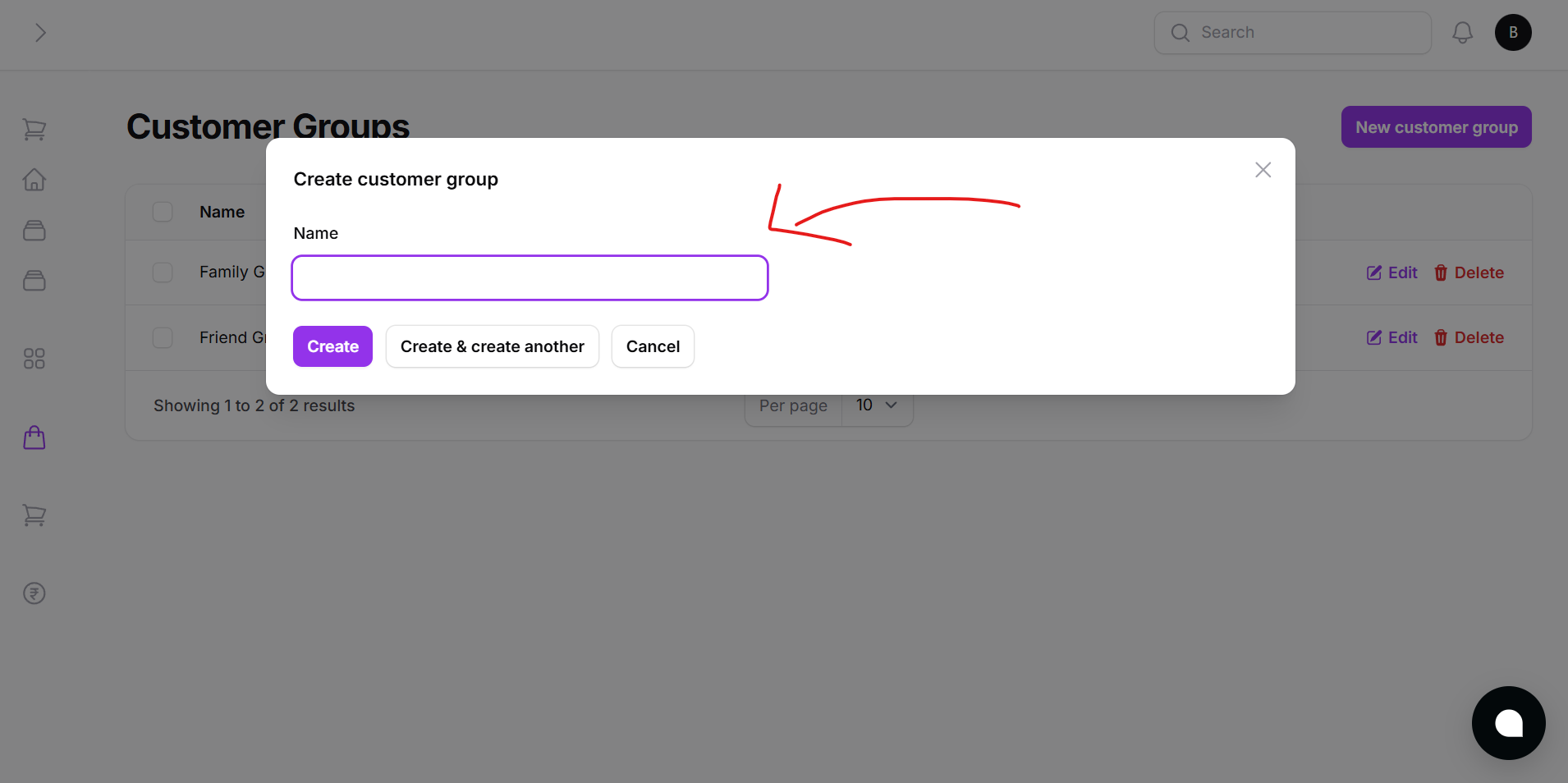 Add Customer Group Modal